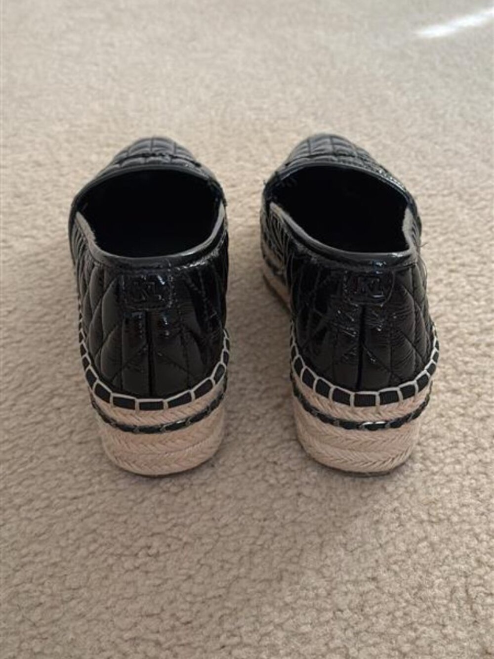 Karl Lagerfeld Paris Desta Logo Quilted Espadrille Loafers Black Size 8M - Picture 3 of 6